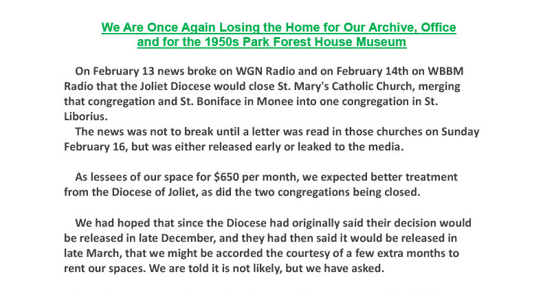 We Are Once Again Losing The Home For Our Archive